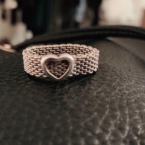 Tiffany & Co Sterling Silver Mesh Ring (7.5)